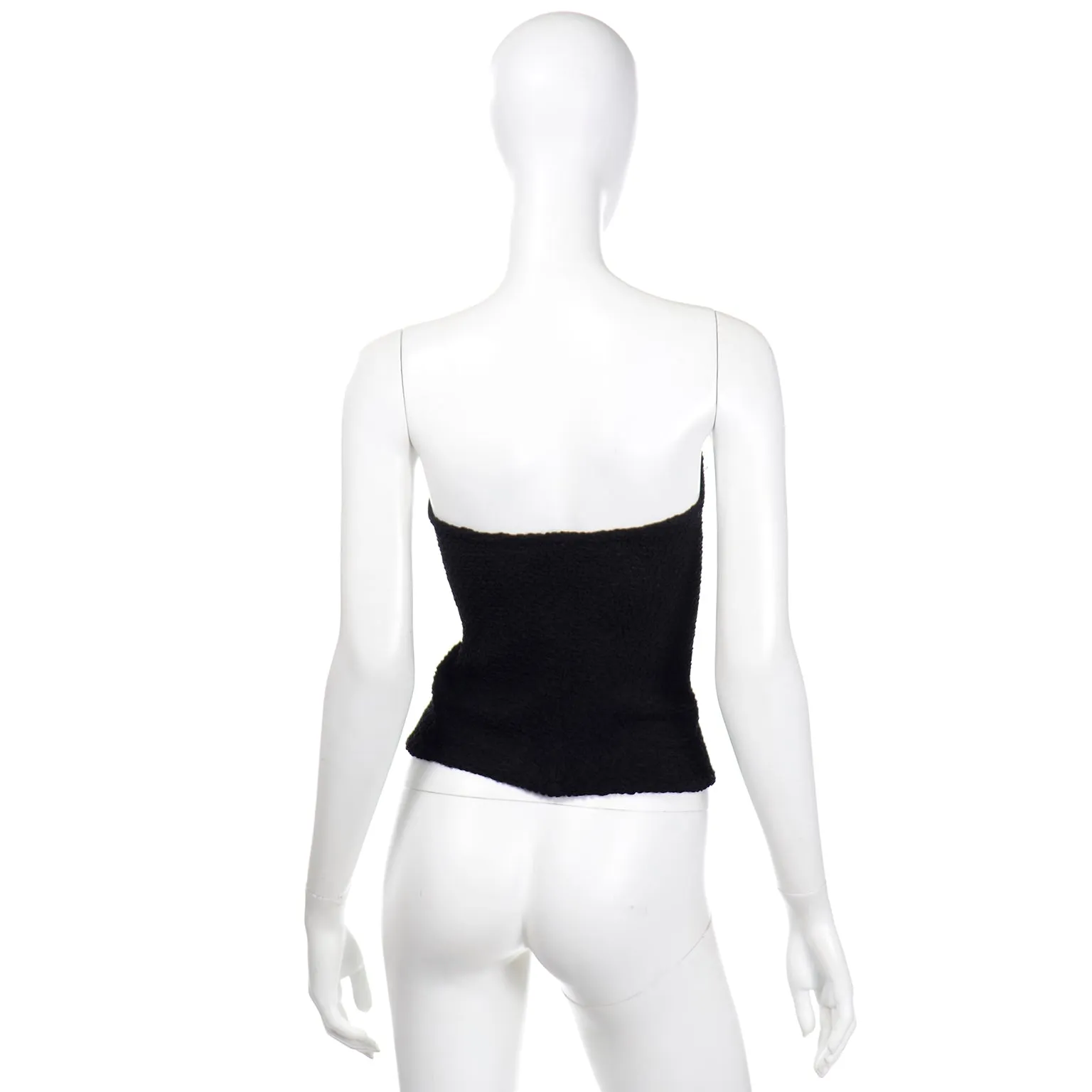 1970s Halston Vintage Black Stretch Tube Top