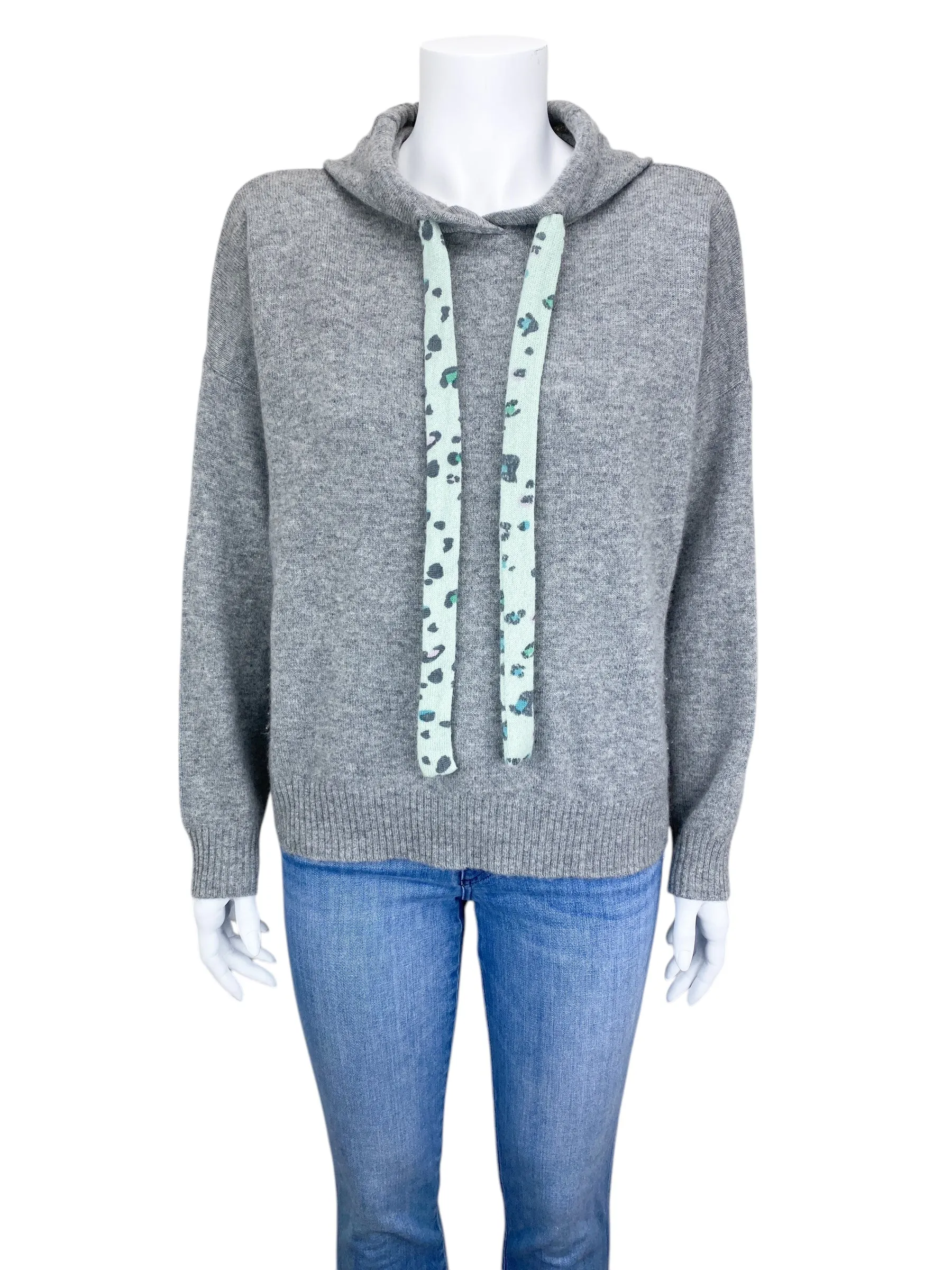 27 Miles Malibu Women's Cashmere Hoodie Sweater Grey Heather Size S