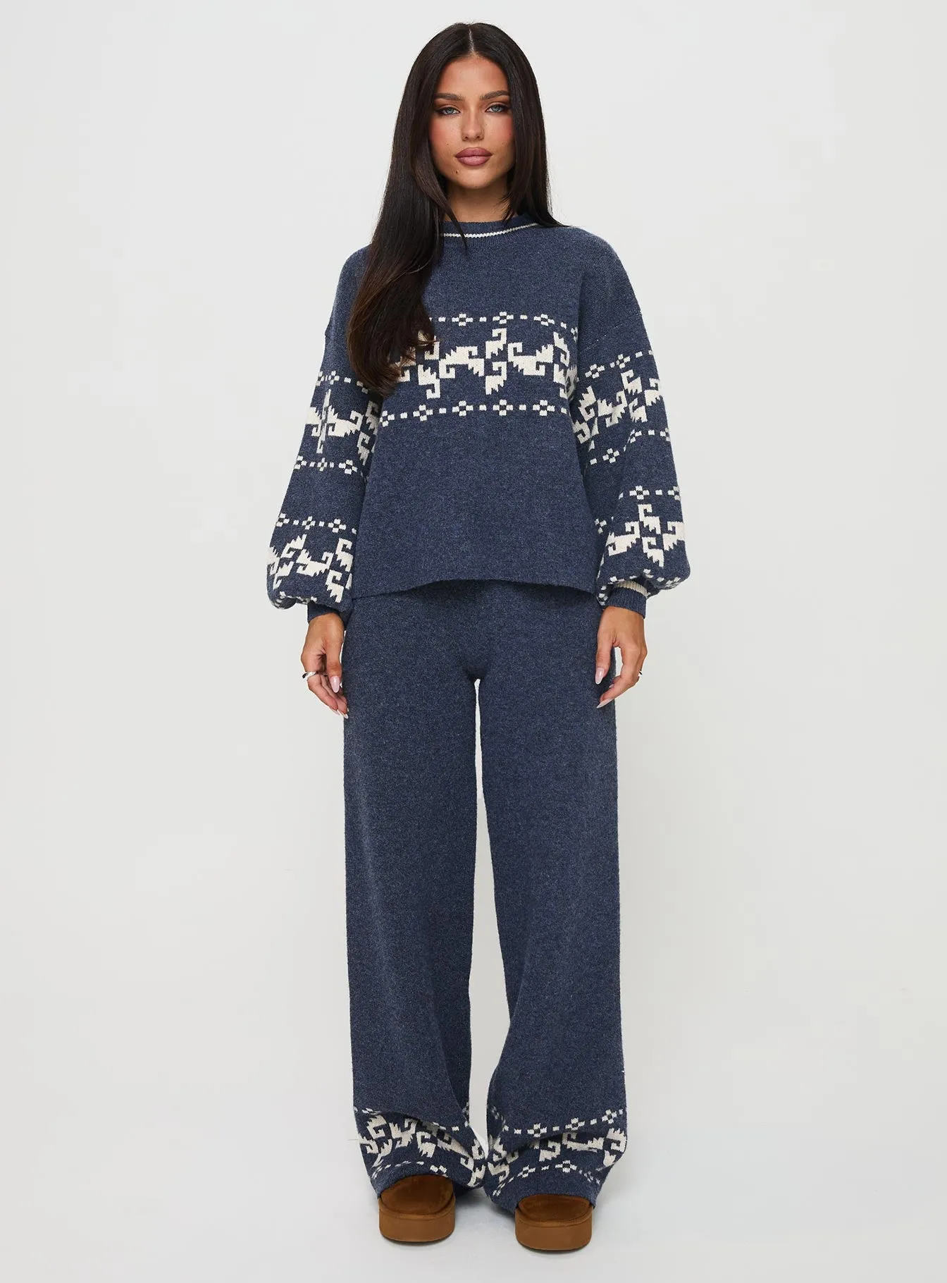 Alpine Knit Pants Navy / Cream