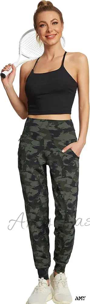 Amy Fashion - Women's Joggers with Pockets High Waisted Athletic Sports Pants