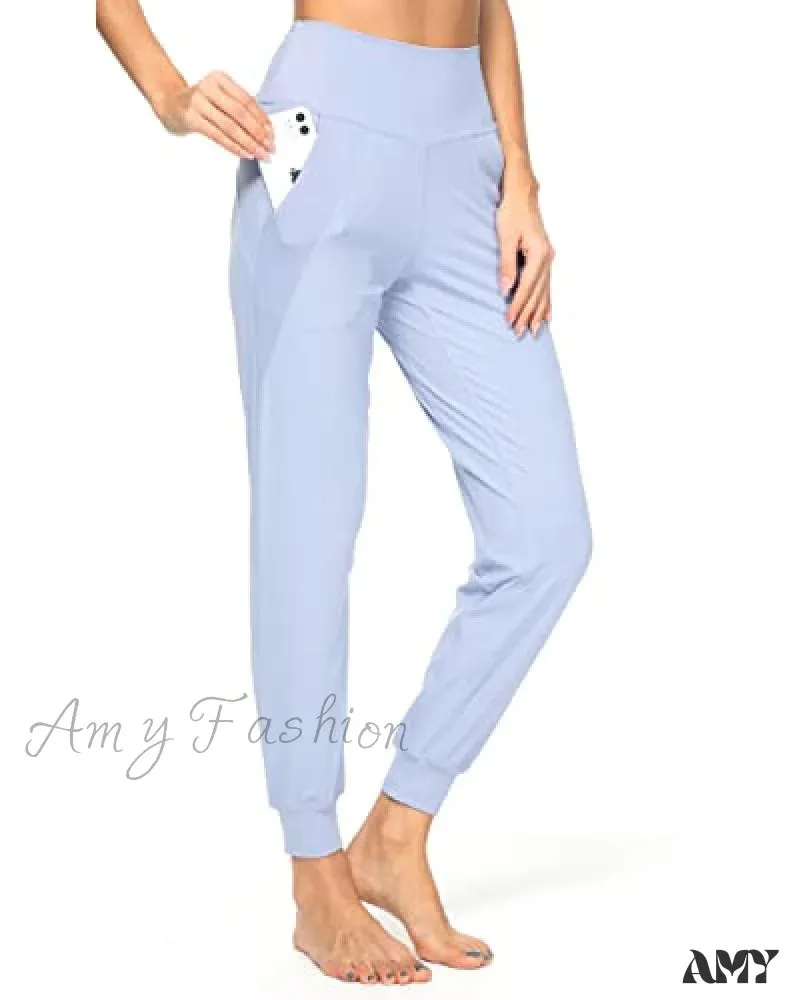 Amy Fashion - Women's Joggers with Pockets High Waisted Athletic Sports Pants