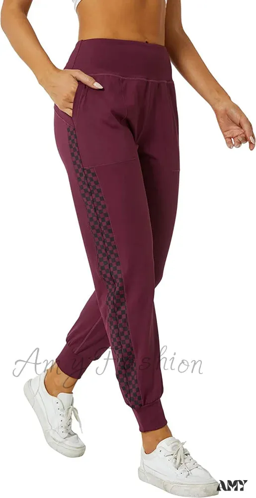 Amy Fashion - Women's Joggers with Pockets High Waisted Athletic Sports Pants