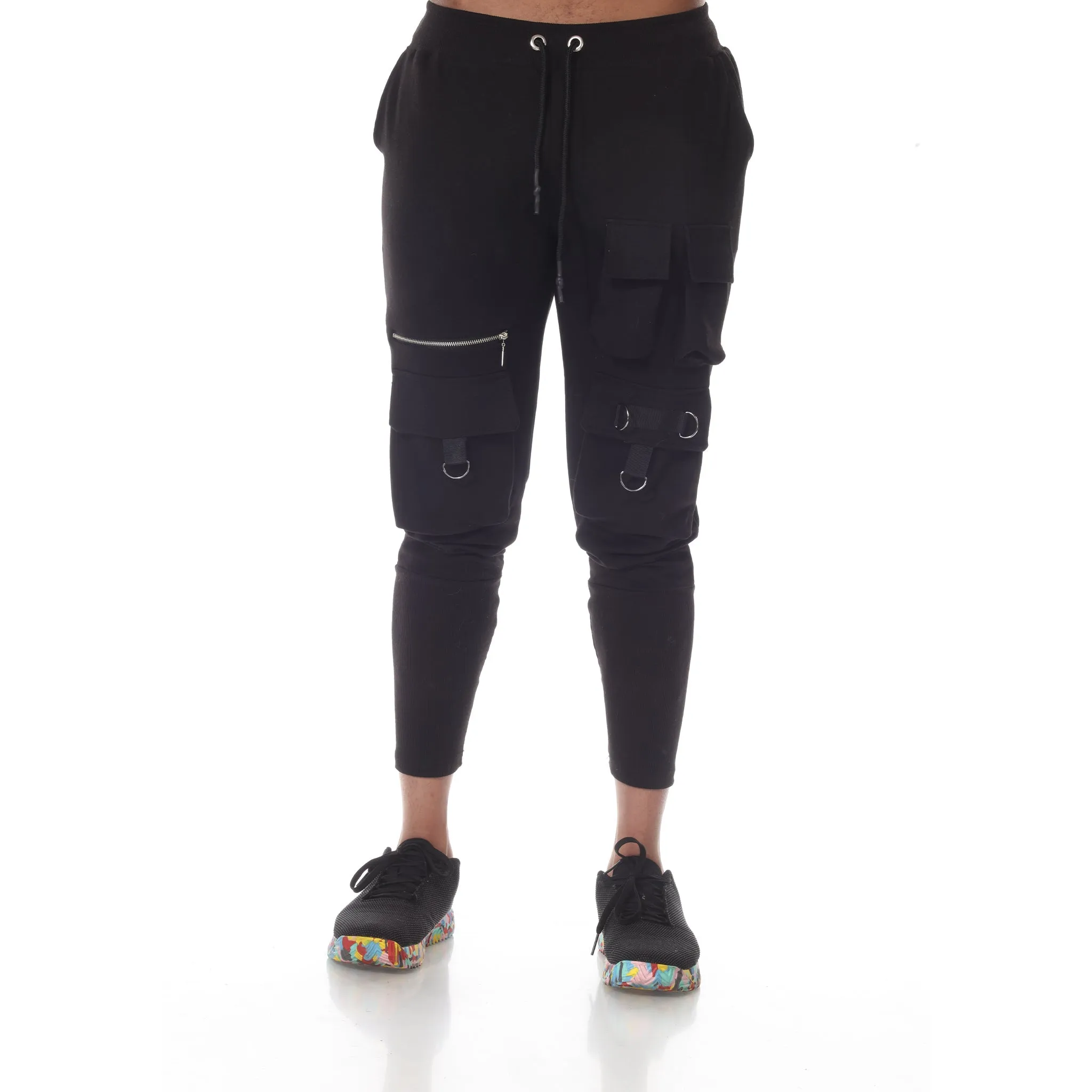 Cooper Black Fashion Jogger with zip and ankle elastic