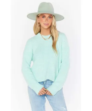 Cropped Varsity Sweater Mint