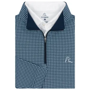 Dogstooth Houndstooth Jacquard Performance Q-Zip | The Dogstooth Houndstooth - Ice Pick Blue/Fleet Navy