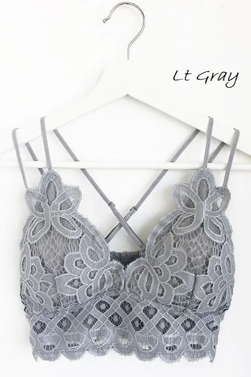 Double Strap Scalloped Lace Bralette