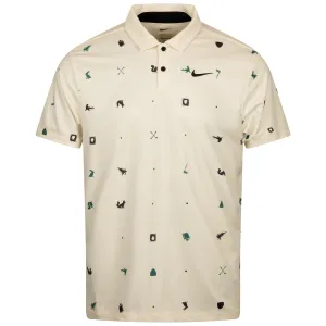 Dri-Fit Tour Icon Print Polo Coconut Milk Black - AW24