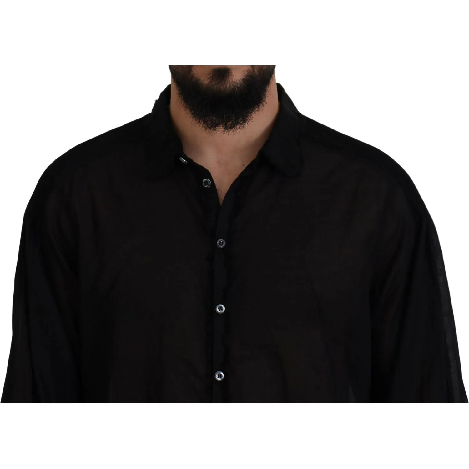 Dsquared² Black Cotton Collared Long Sleeves Formal Shirt