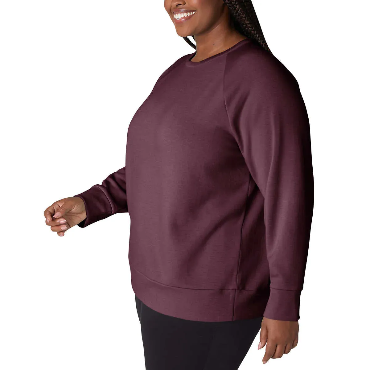 Eddie Bauer Women's Crewneck Sweatshirt Brushed Four Way Stretch Casual Active Top