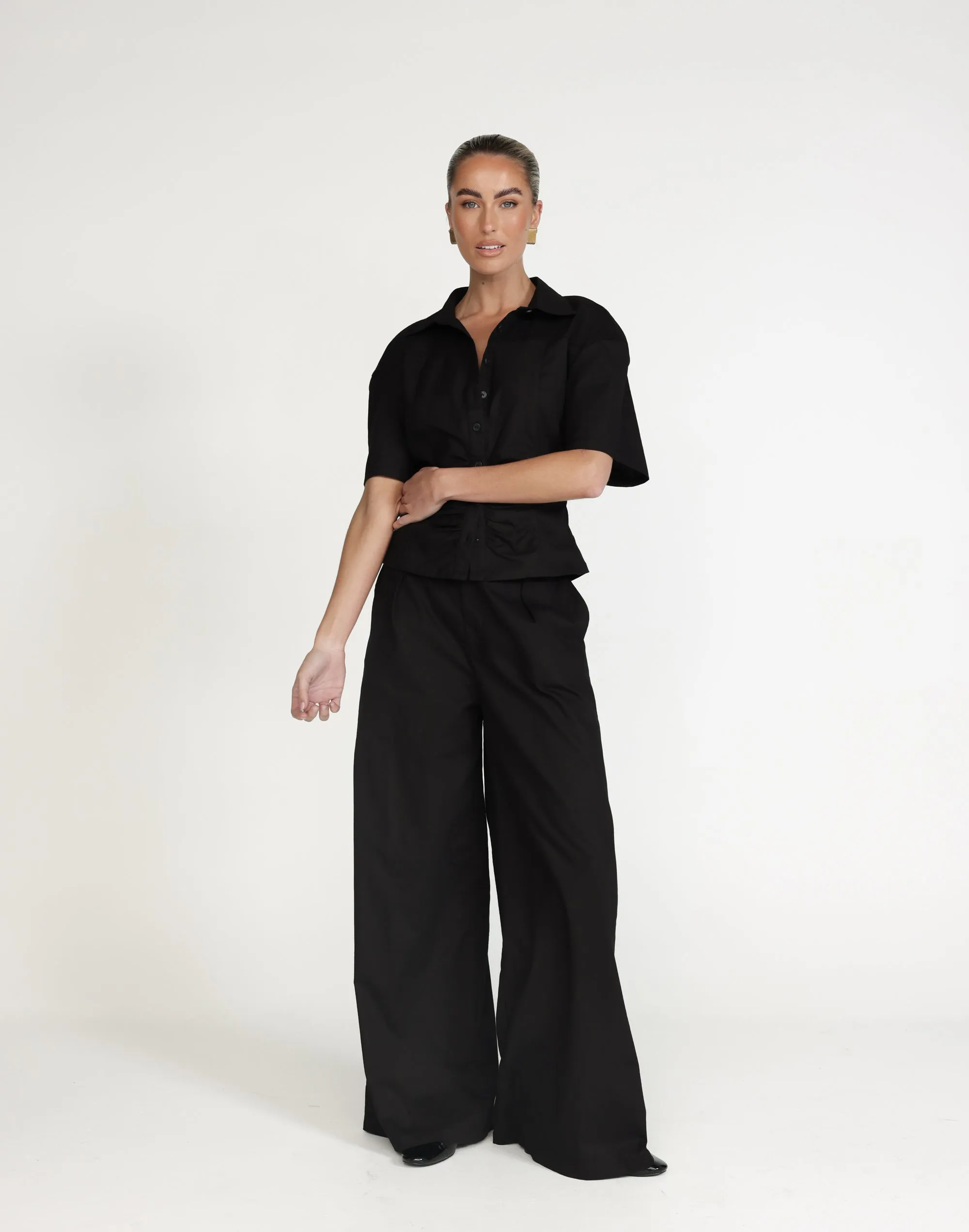 Etta Linen Top (Black)