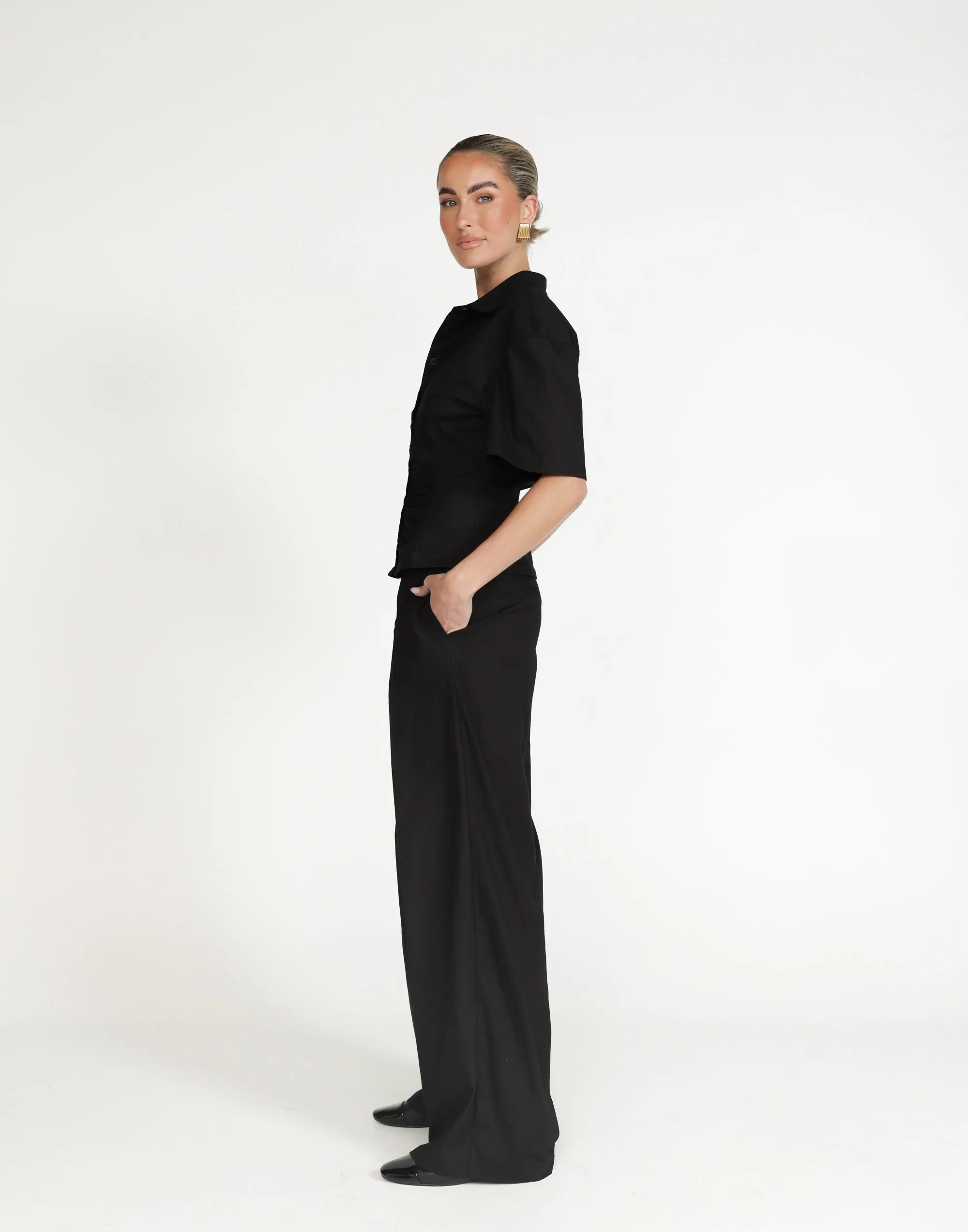 Etta Linen Top (Black)