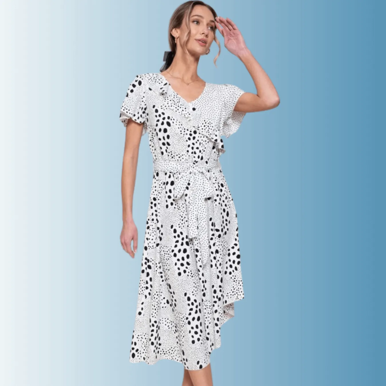 Feminine & Unique Polka Dot Dress Made in USA