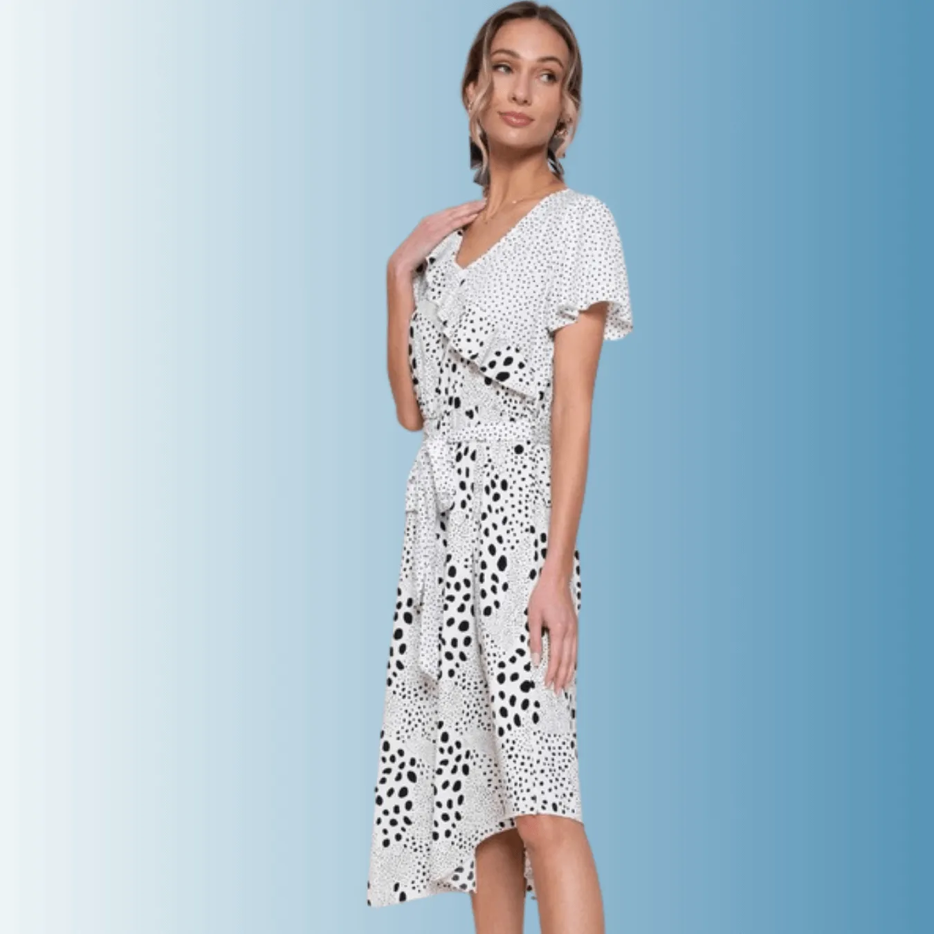 Feminine & Unique Polka Dot Dress Made in USA