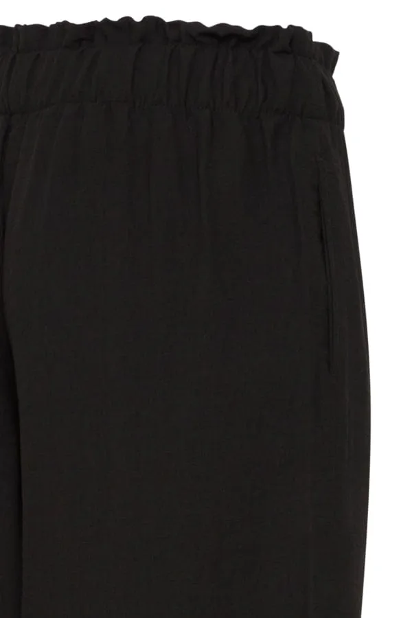 Fransa Cropped Wide Leg Trousers Black