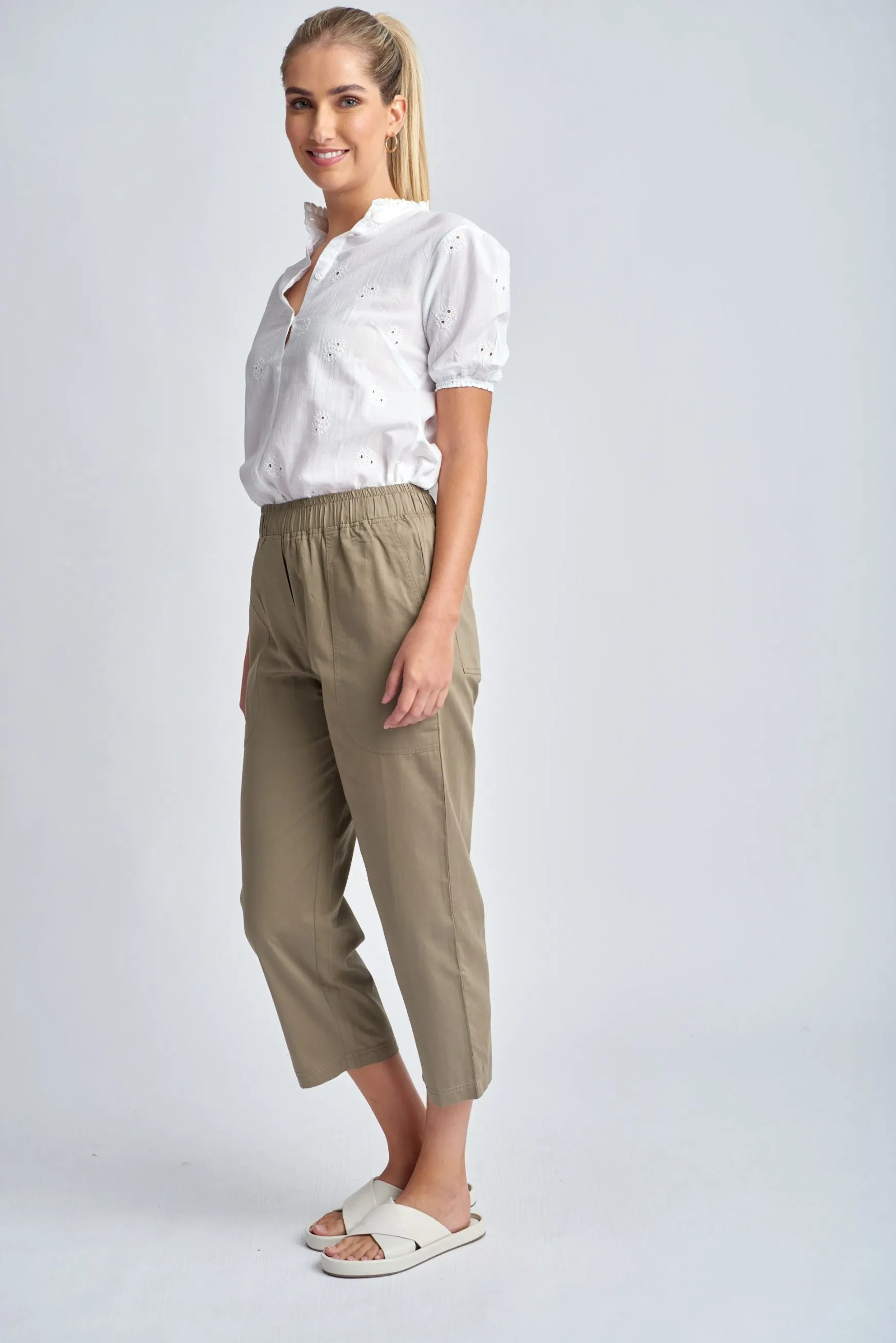 Front Pocket Cotton Pants Twig