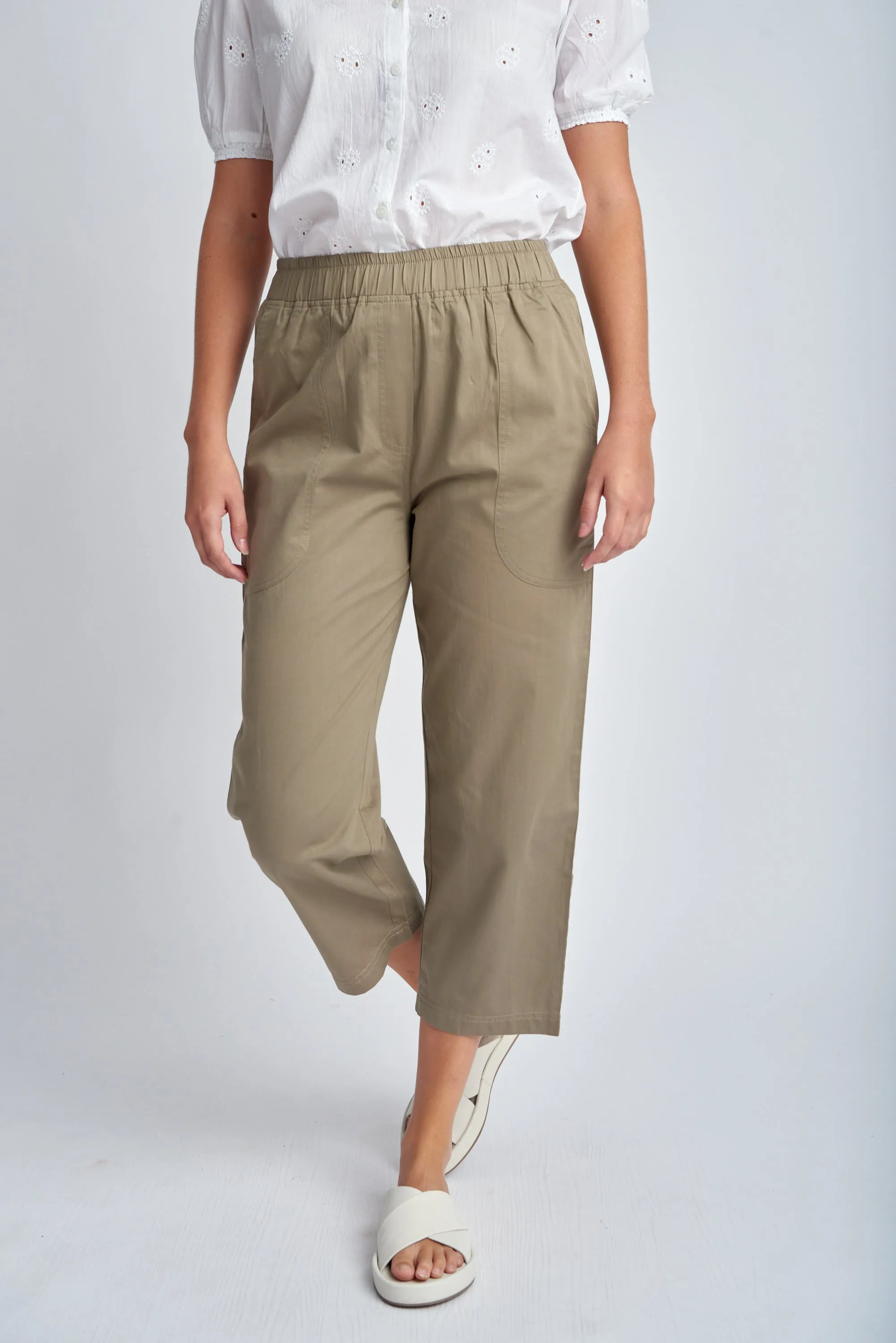 Front Pocket Cotton Pants Twig