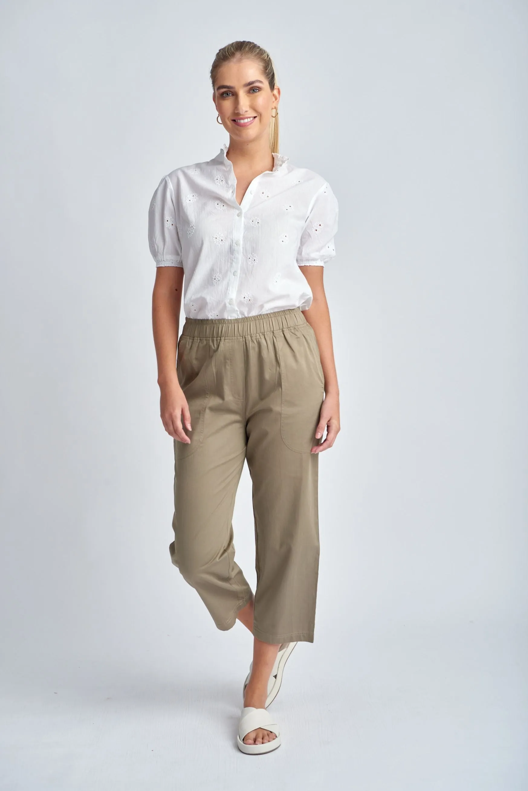 Front Pocket Cotton Pants Twig