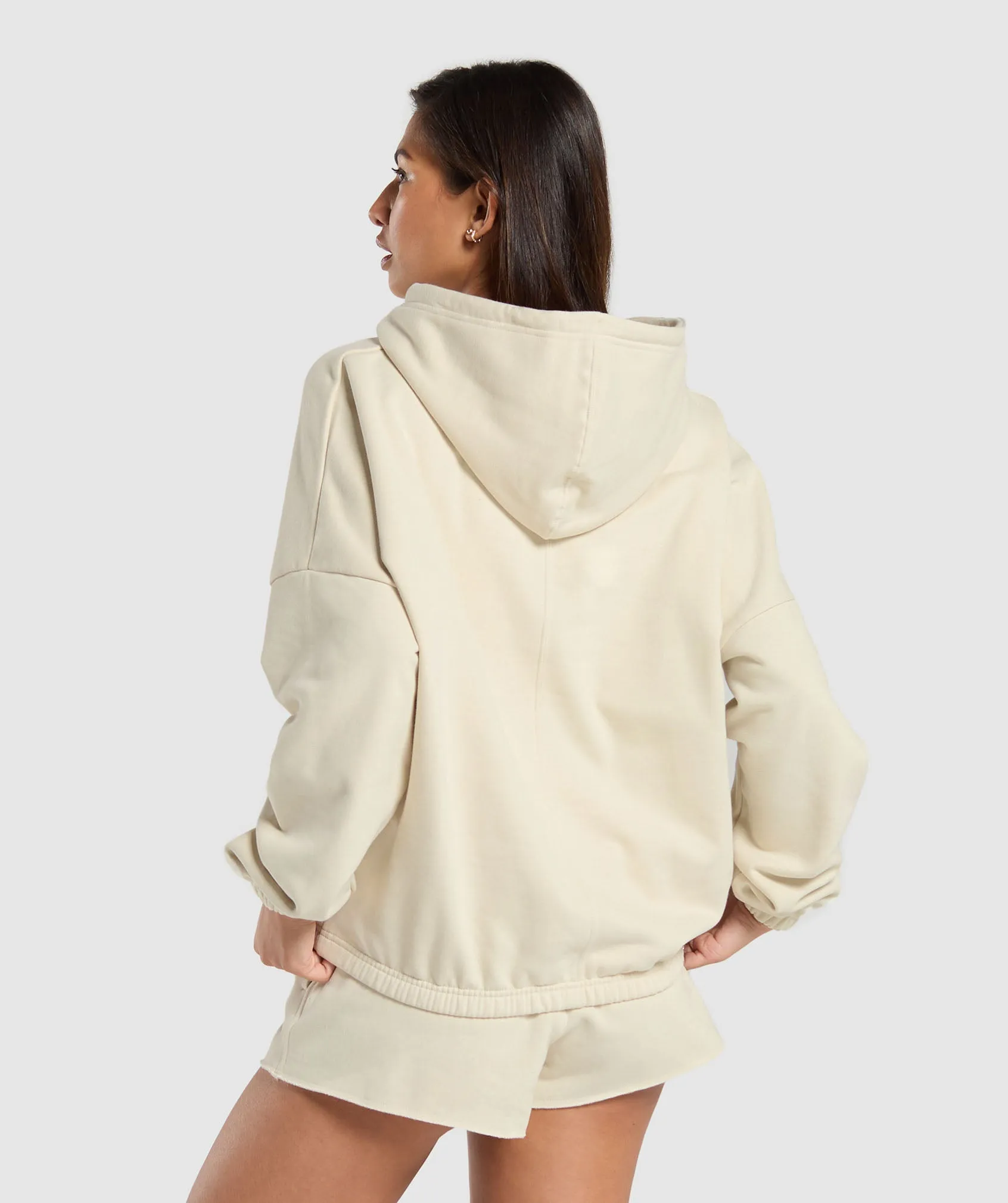 Gymshark Fleece Oversized Hoodie - Ecru White