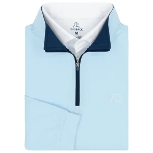 Heather Performance Q-Zip | Heather - Pure Blue/White