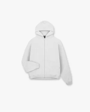 Initial Oversized Zip Hoodie - Ice Grey Marl