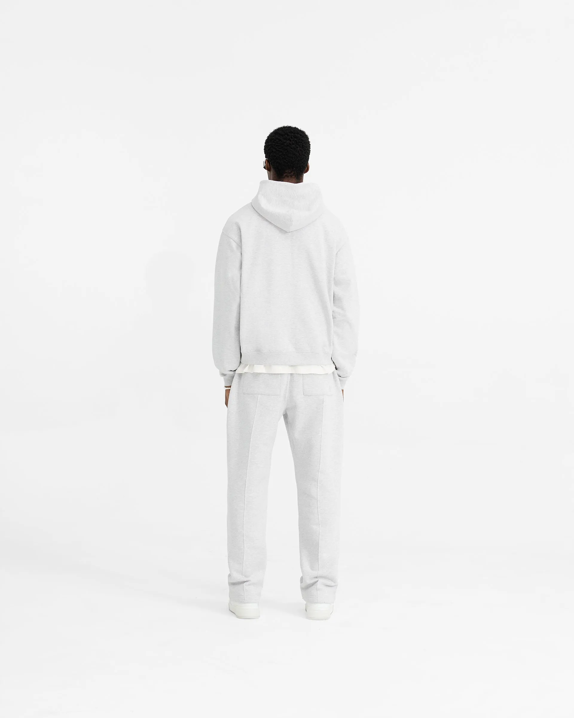 Initial Oversized Zip Hoodie - Ice Grey Marl