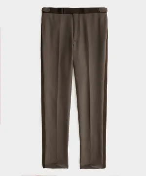 Italian Linen Tuxedo Trouser in Brown