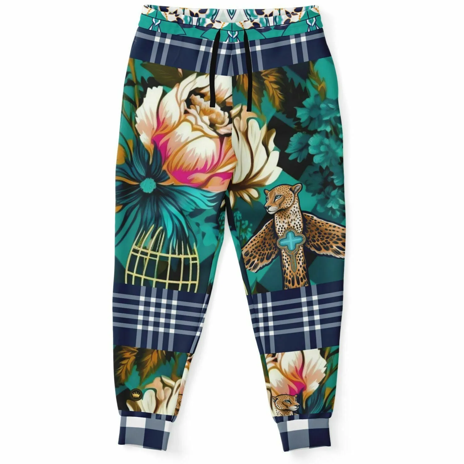 Ivy League Safari Plaid Floral Eco-Poly Unisex Joggers