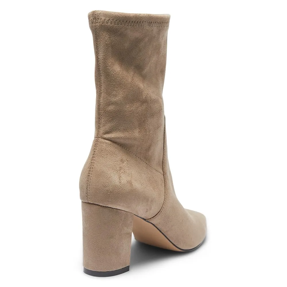 Karly Boot in Taupe Suede Look