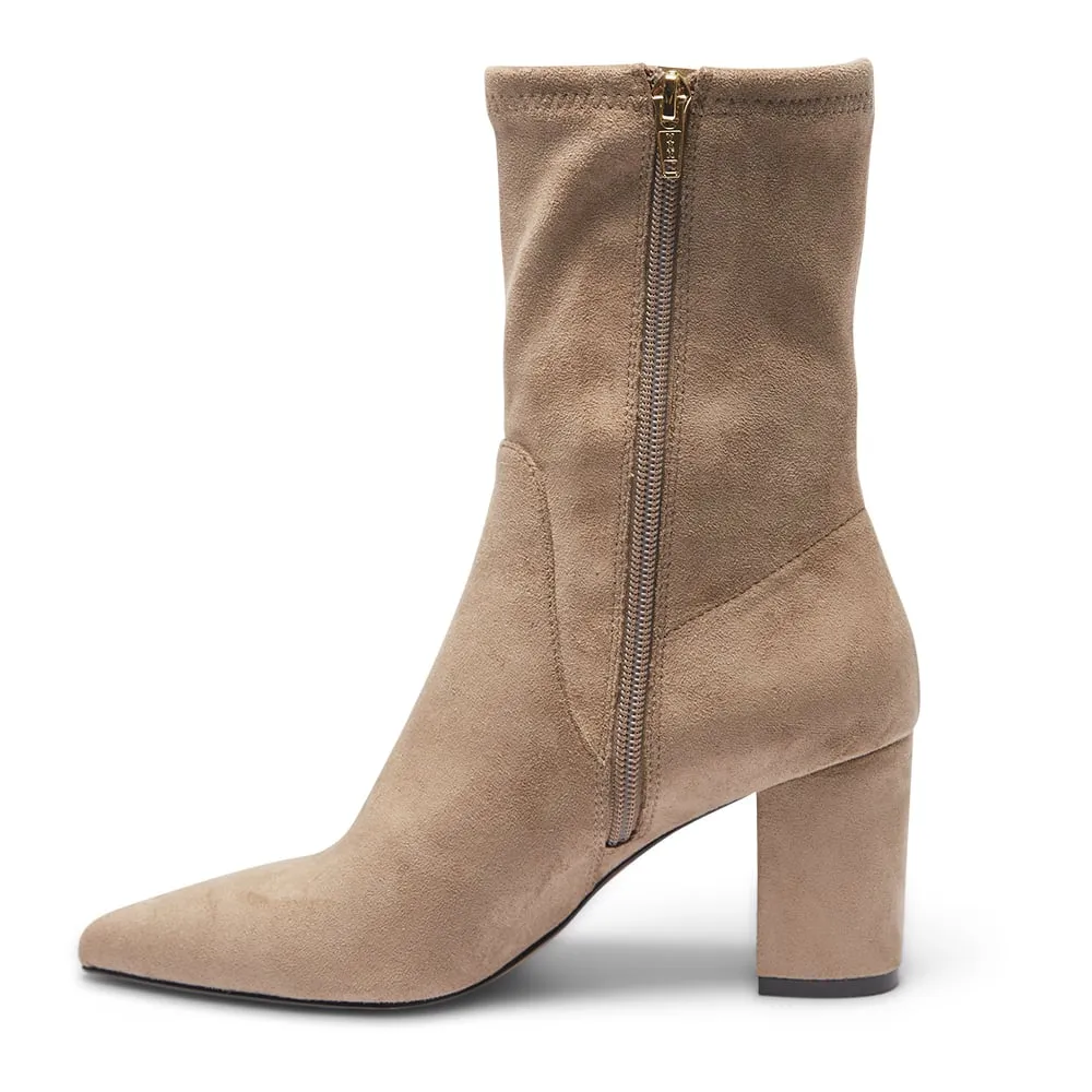 Karly Boot in Taupe Suede Look