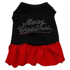 Merry Christmas Rhinestone Dress Black with Red XS (8)