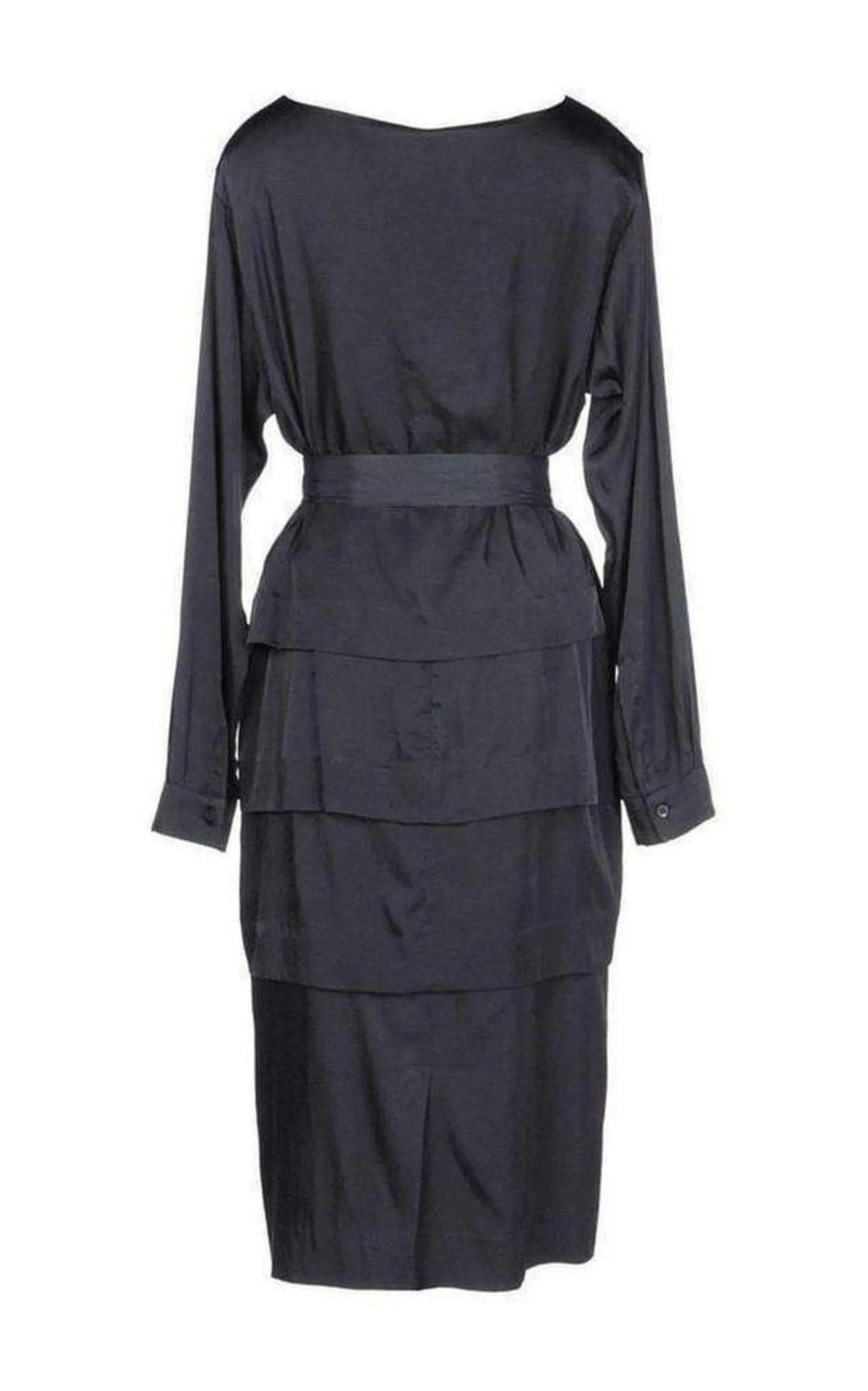 Navy Cotton Blend Layered Dress