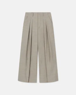 Nils - Pleated Twill Suiting Wide-Leg Pants - Taupe