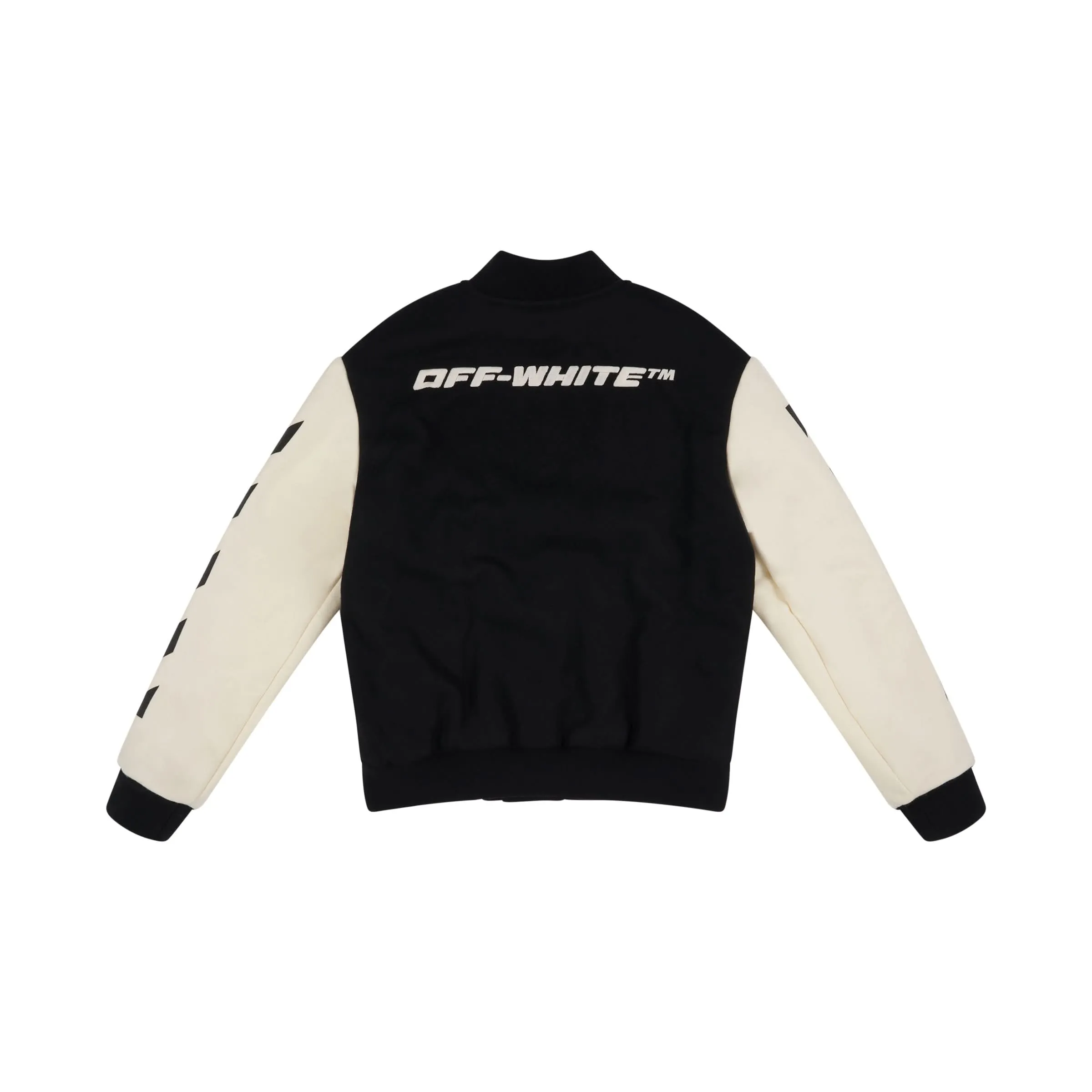 Off-White Bomber Varsity Jacket in Black/White