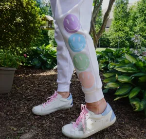 Pastel Smiley Joggers with Pockets