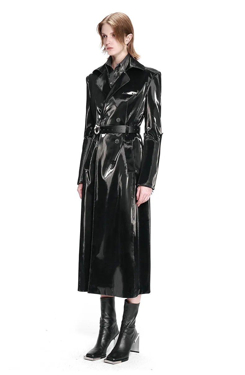 Patent Leather Trench Coat