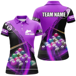 Personalized Billiard Balls Multicolor 3D Polo Shirts For Women, Gift for Billiard Lovers