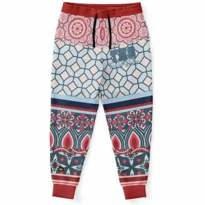 Pink Montauk Geo Patchwork Eco-Poly Unisex Joggers