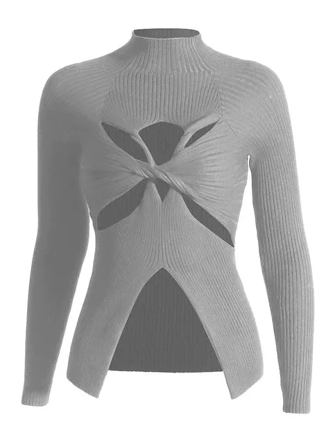 Pre Order:  Front Crisscross Hollow Out Knit Sweaters