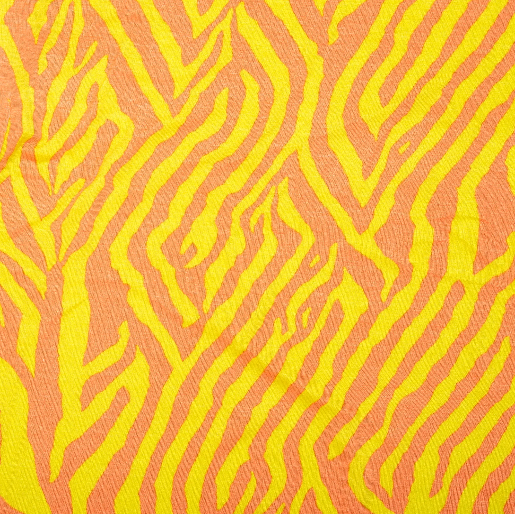 Printed Viscose Knit - ARIELLA - Zebra - Orange / Yellow