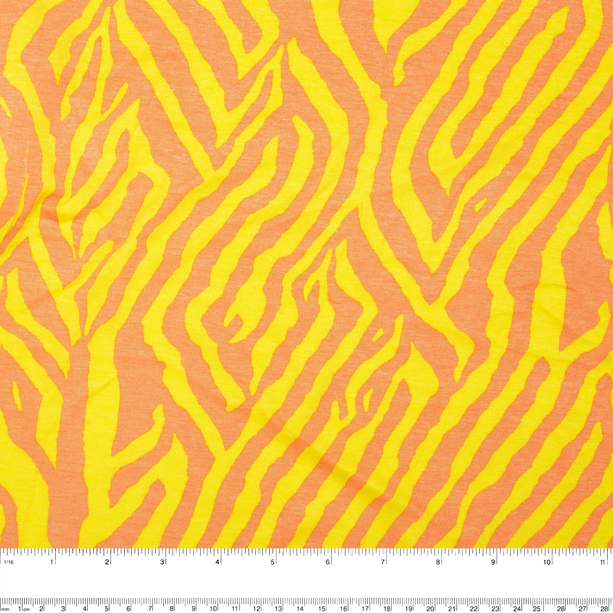 Printed Viscose Knit - ARIELLA - Zebra - Orange / Yellow