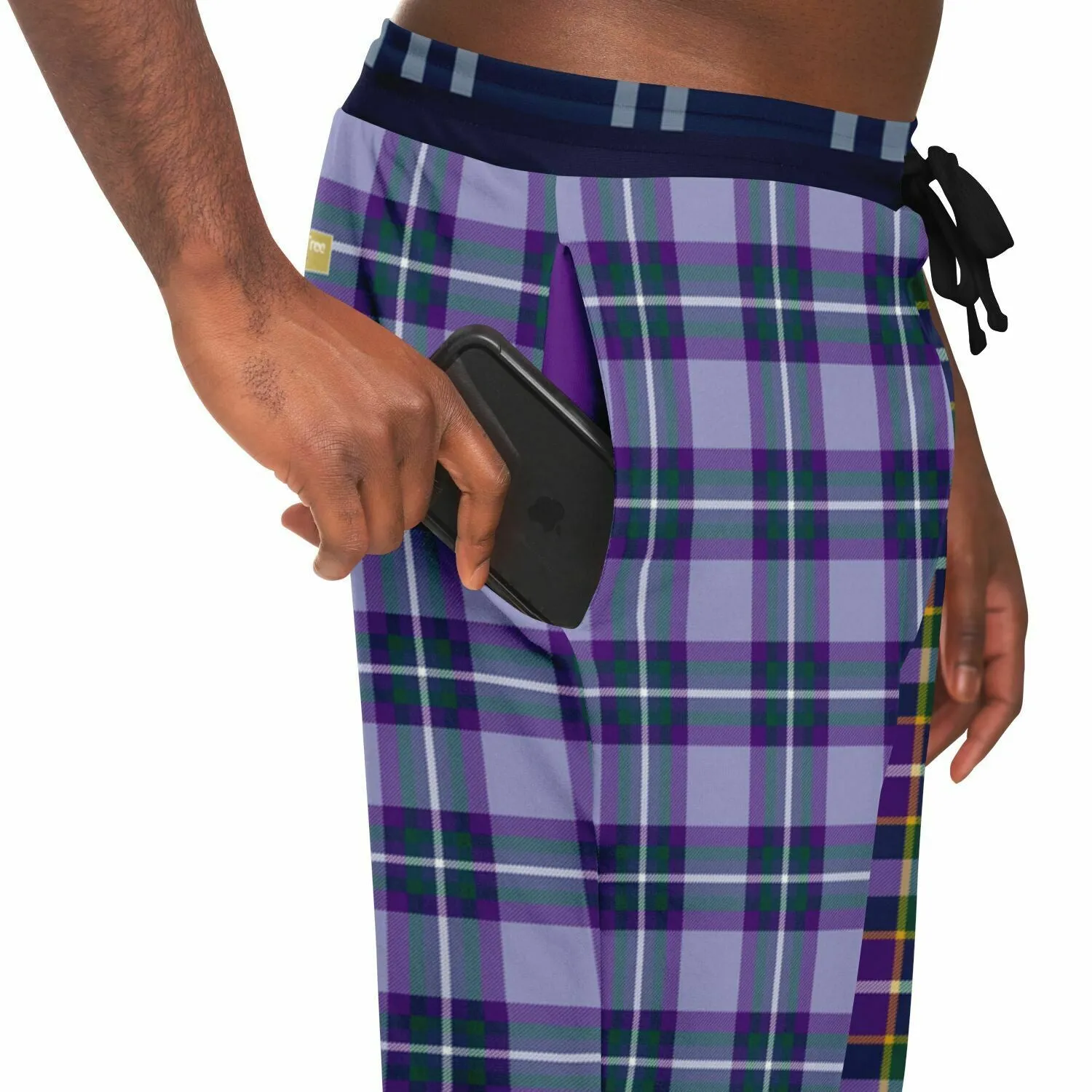 Purple Crush Tartan Plaid Eco-Poly Unisex Joggers