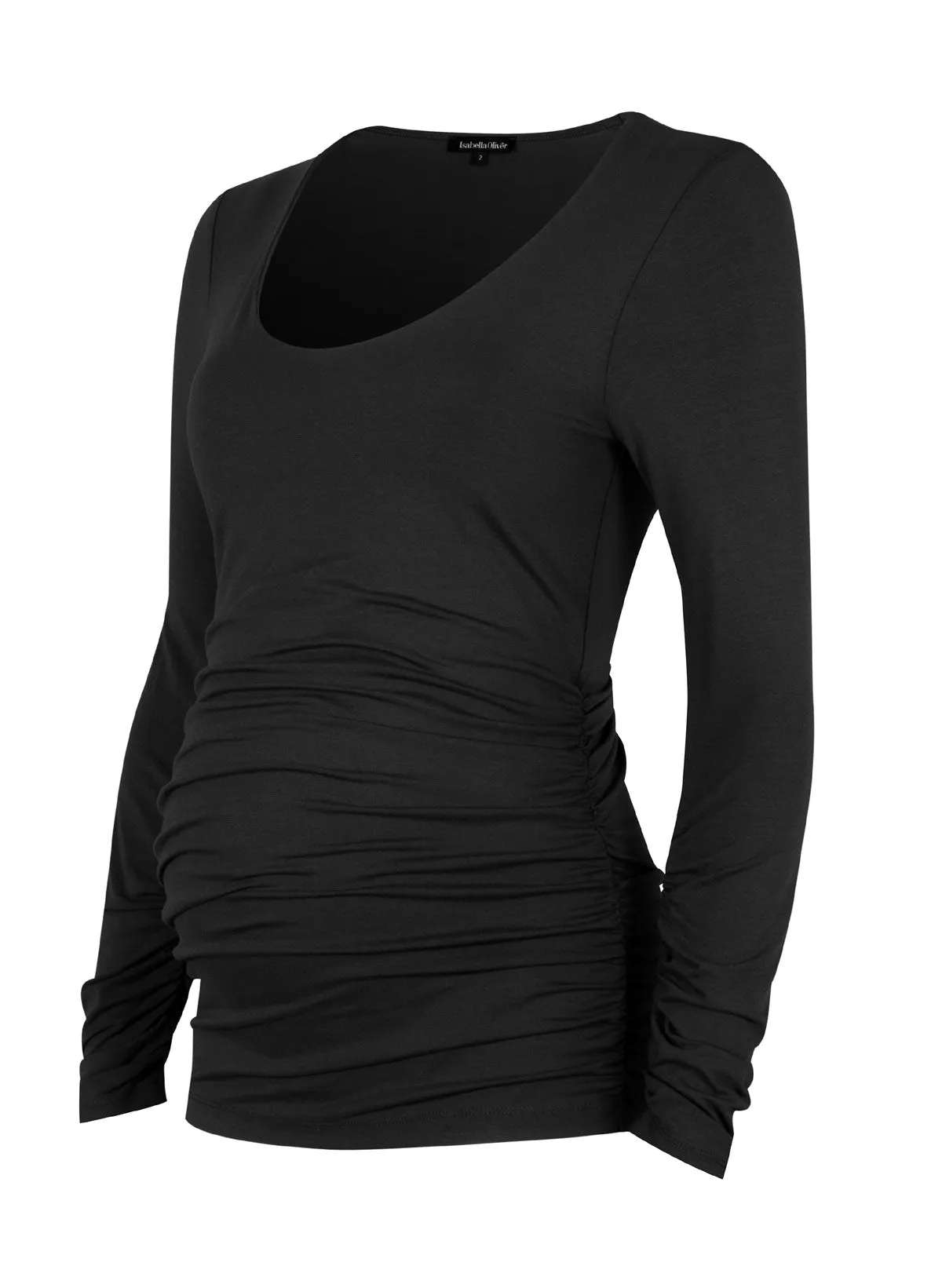 Ruched Scoop Long Sleeve Maternity Top