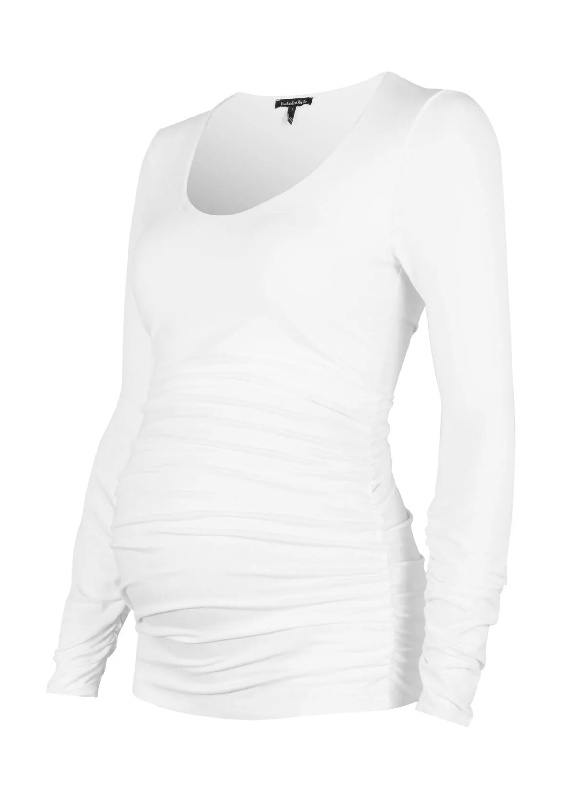 Ruched Scoop Long Sleeve Maternity Top