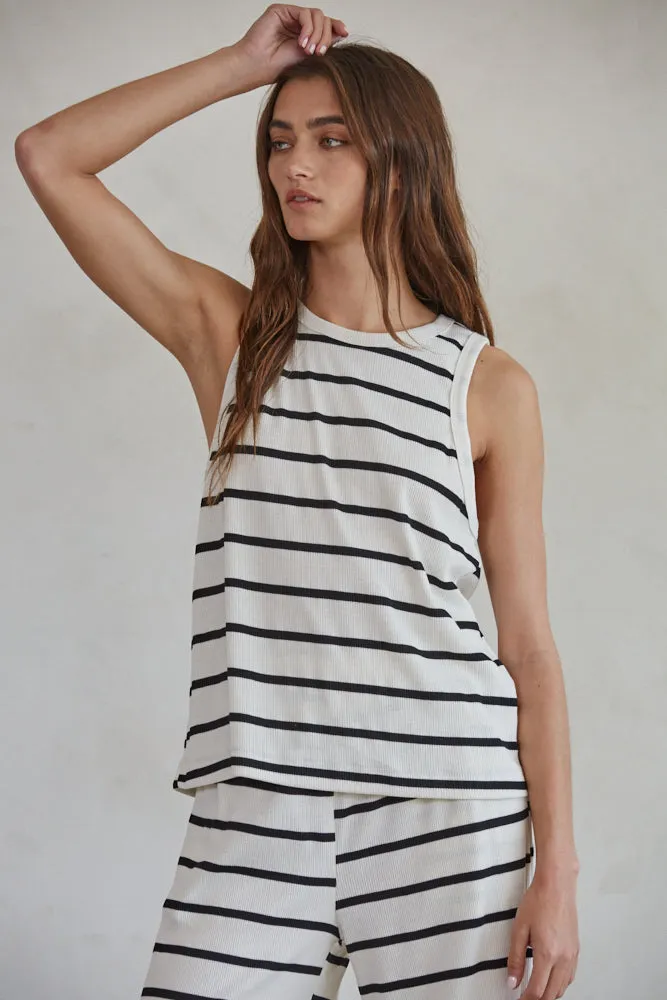 Sailor Striped Ribbed Tank