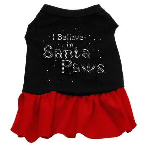 Santa Paws Rhinestone Dress Black with Red XL (16)