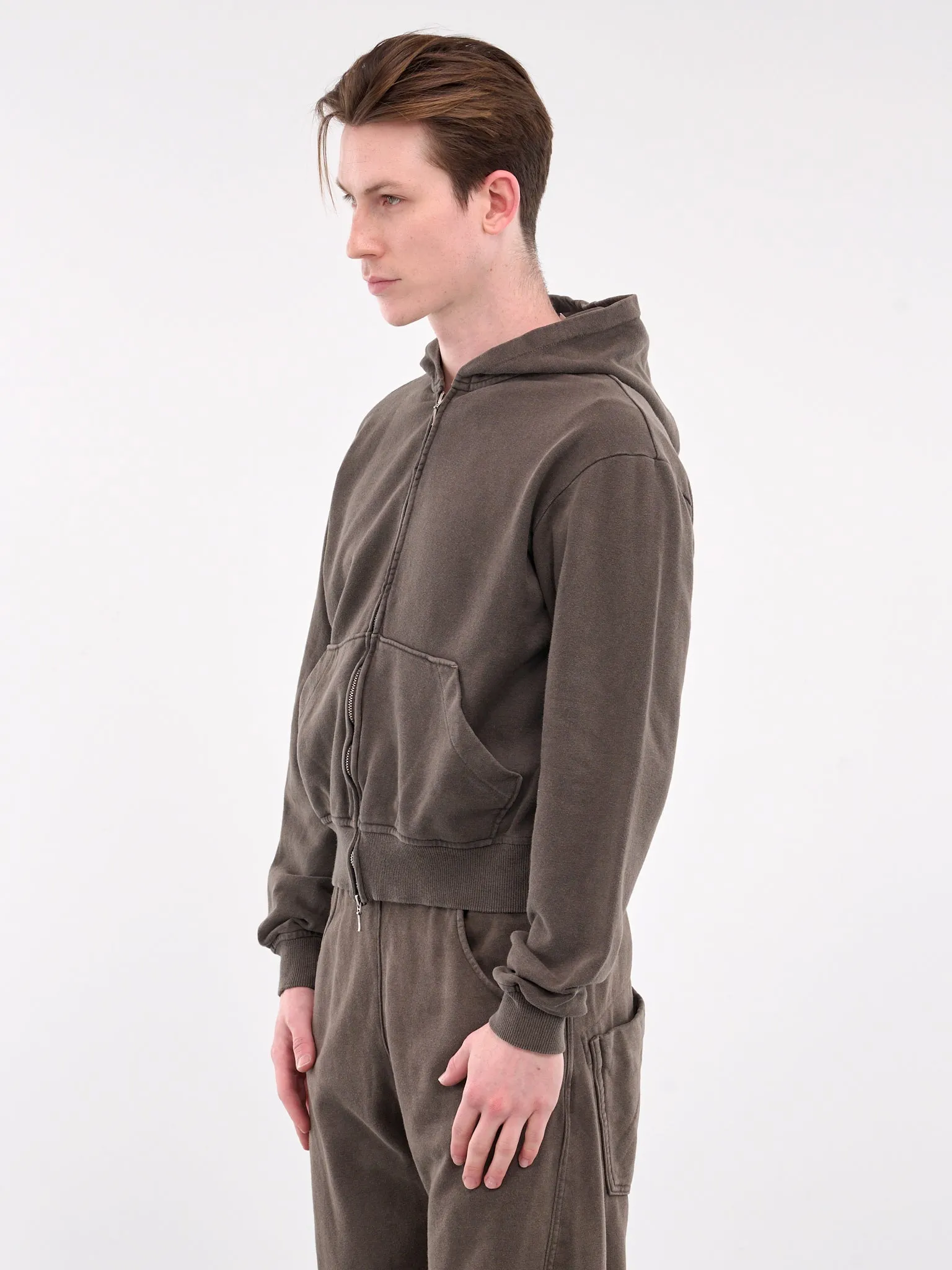 Shabby Full Zip Hoodie (JER-101-02-BROWN)