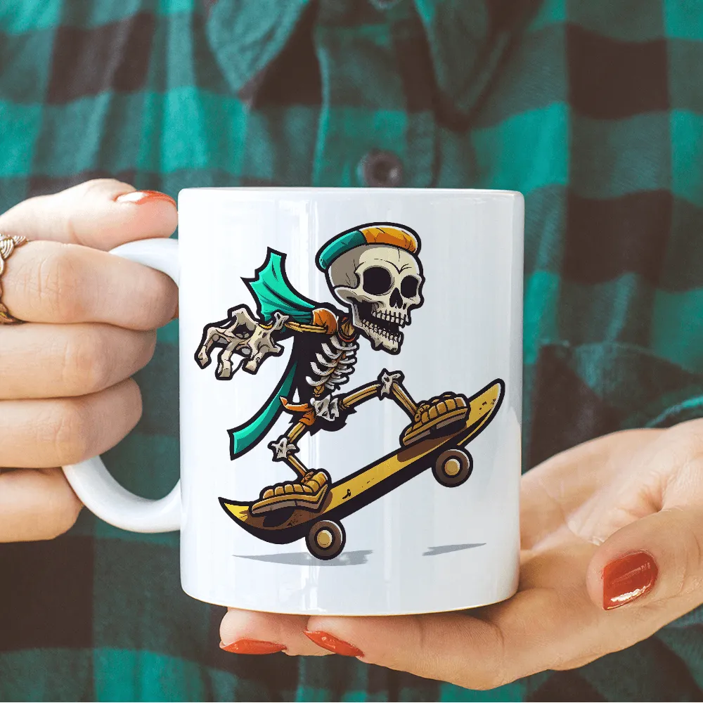 Skating Skeleton with Cape Design