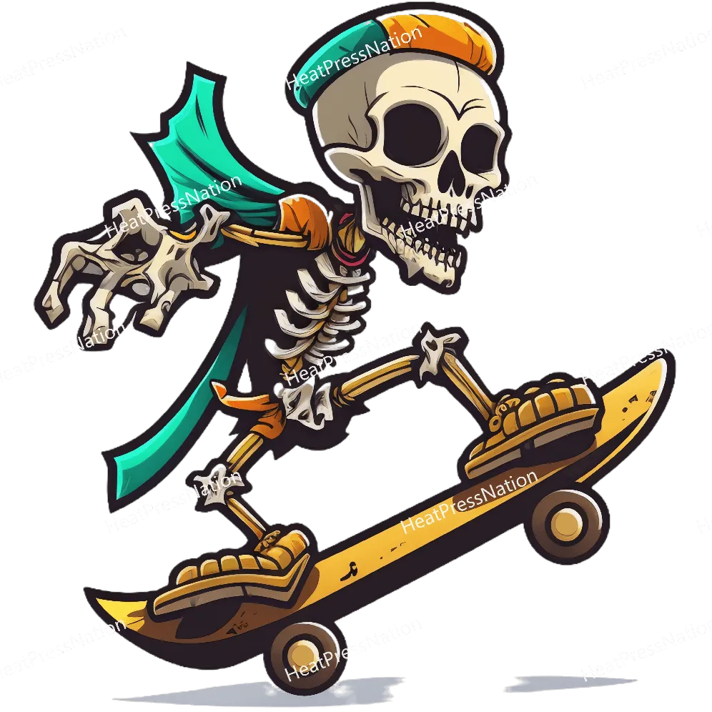 Skating Skeleton with Cape Design