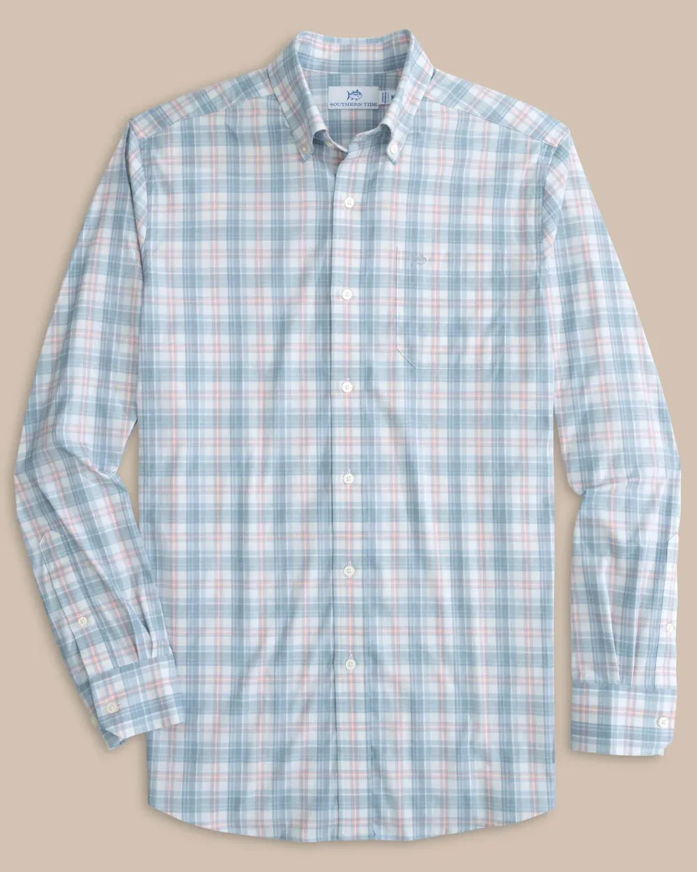 Southern Tide Men's West End Plaid Intercoastal Sportshirt / Subdued Blue