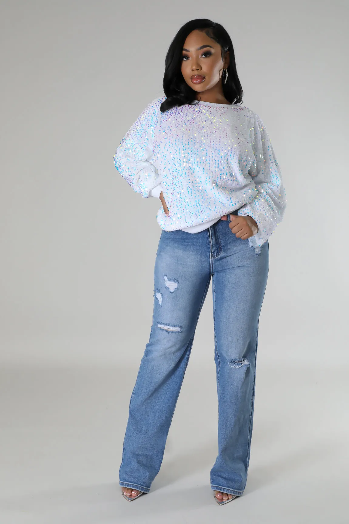 Sparkle Bright Sequin Jogger Set - White or Royal